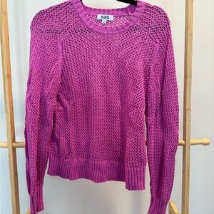 525 America Women's Pink Open Knit Sweater Size XS